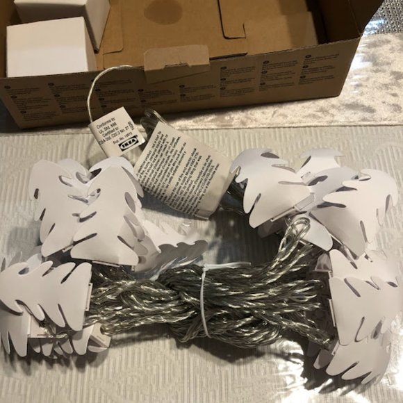 IKEA KALLT string light garland, white leaf - Picture 5 of 8